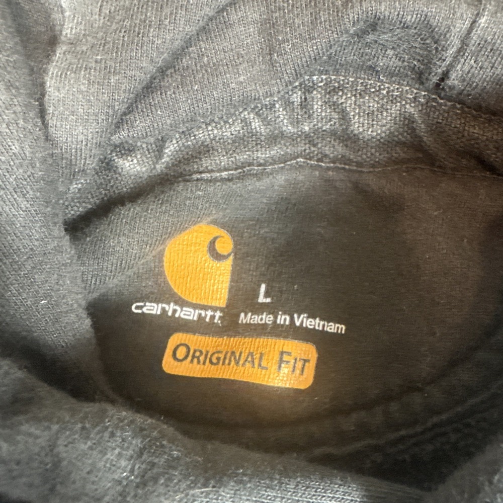 Carhartt Men's Hoodie Large Oversized Rain Defender Sweatshirt Jacket Black - Picture 3 of 6
